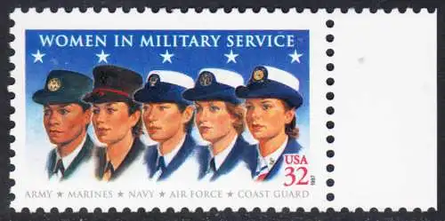 USA Michel 2899 / Scott 3174 postfrisch EINZELMARKE RAND rechts - Frauen in den Streitkräften