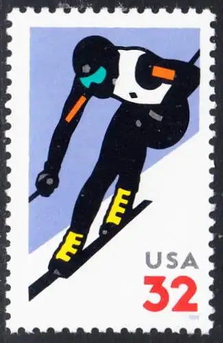 USA Michel 2905 / Scott 3180 postfrisch EINZELMARKE - Wintersport: Skifahren