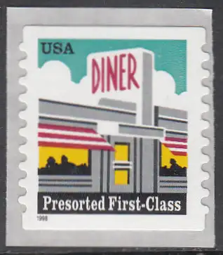 USA Michel 3043 / Scott 3208A postfrisch EINNZELMARKE (coil/selbstklebend) - Restaurant 