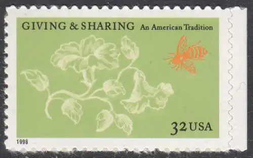 USA Michel 3049 / Scott 3243 postfrisch EINZELMARKE RAND rechts - Aufruf zur Philanthropie