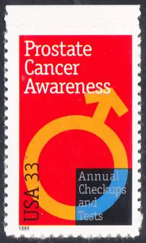 USA Michel 3138 / Scott 3315 postfrisch EINZELMARKE RAND oben - Aufruf zur Prostatakrebsvorsorge