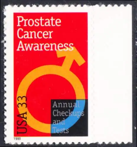 USA Michel 3138 / Scott 3315 postfrisch EINZELMARKE RAND rechts - Aufruf zur Prostatakrebsvorsorge