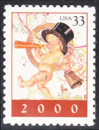 USA Michel 3241 / Scott 3369 postfrisch EINZELMARKE - Eintritt in das Jahr 2000: Glückssymbole