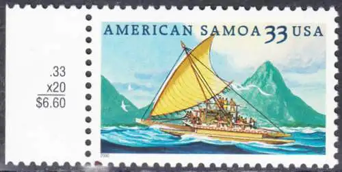 USA Michel 3285 / Scott 3389 postfrisch EINZELMARKE RAND links - American Samoa