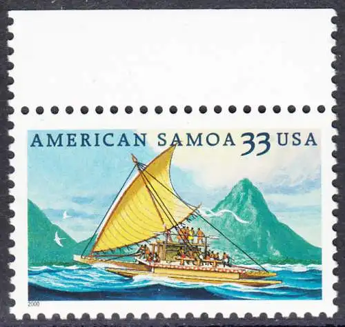 USA Michel 3285 / Scott 3389 postfrisch EINZELMARKE RAND oben - American Samoa