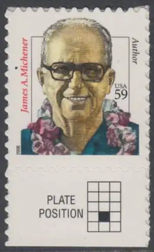 USA Michel 4369 / Scott 3427A postfrisch EINZELMARKE RAND unten - Herausragende Amerikaner: James Nichener