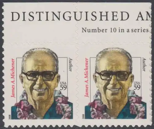 USA Michel 4369 / Scott 3427A postfrisch horiz.PAAR RÄNDER oben - Herausragende Amerikaner: James Nichener
