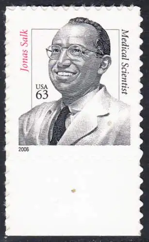 USA Michel 4047 / Scott 3428 postfrisch EINZELMARKE RAND unte - Herausragende Amerikaner: Jonas Salk