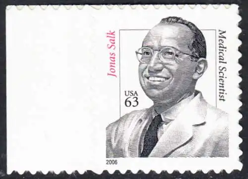 USA Michel 4047 / Scott 3428 postfrisch EINZELMARKE RAND links - Herausragende Amerikaner: Jonas Salk
