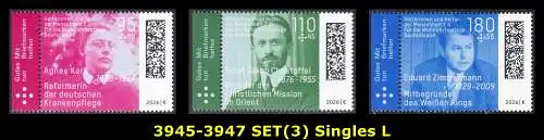 BUND 2026 Michel-# 3945-3947 postfrisch SATZ(3) EINZELMARKEN RÄNDER links