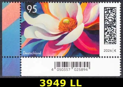 BUND 2026 Michel-# 3949 postfrisch EINZELMARKE ECKRAND unten links