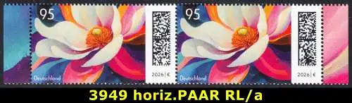 BUND 2026 Michel-# 3949 postfrisch horiz.PAAR RÄNDER rechts/links (a)