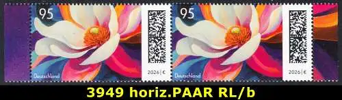 BUND 2026 Michel-# 3949 postfrisch horiz.PAAR RÄNDER rechts/links (b)