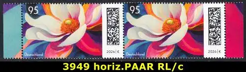 BUND 2026 Michel-# 3949 postfrisch horiz.PAAR RÄNDER rechts/links (c)