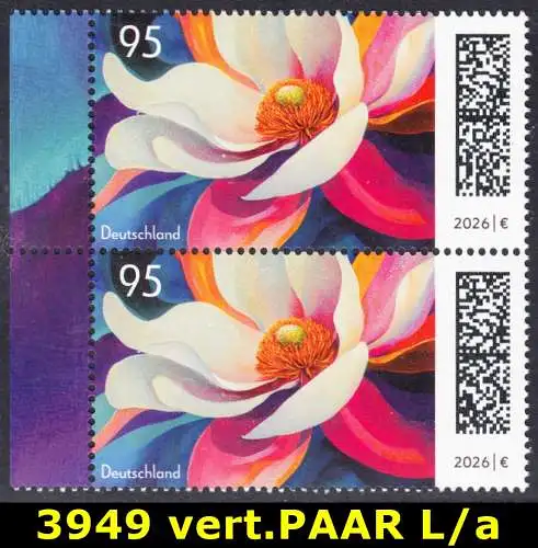 BUND 2026 Michel-# 3949 postfrisch vert.PAAR RÄNDER linka (a)