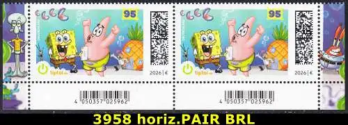 BUND 2026 Michel-# 3950 postfrisch horiz.PAAR ECKRÄNDER unten rechts/links