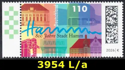 BUND 2026 Michel-# 3954 postfrisch EINZELMARKE RAND links (a)