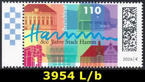 BUND 2026 Michel-# 3954 postfrisch EINZELMARKE RAND links (b)