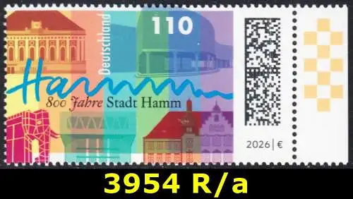 BUND 2026 Michel-# 3954 postfrisch EINZELMARKE RAND rechts (a)