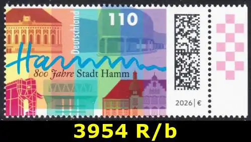 BUND 2026 Michel-# 3954 postfrisch EINZELMARKE RAND rechts (b)