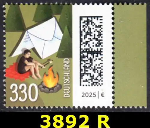 BUND 2025 Michel-# 3892 postfrisch EINZELMARKE RAND rechts