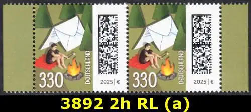 BUND 2025 Michel-# 3892 postfrisch horiz.PAAR RÄNDER rechts/links (a)