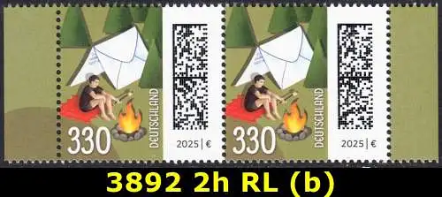 BUND 2025 Michel-# 3892 postfrisch horiz.PAAR RÄNDER rechts/links (b)