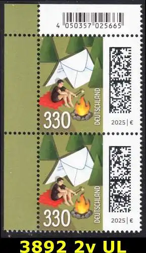 BUND 2025 Michel-# 3892 postfrisch vert.PAAR ECKRAND oben links