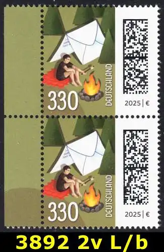 BUND 2025 Michel-# 3892 postfrisch vert.PAAR RÄNDER links (b)