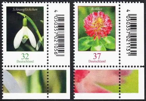 BUND 2022 Michel-# 3655-3656 postfrisch SATZ(2) EINZELMARKEN ECKRÄNDER unten rechts