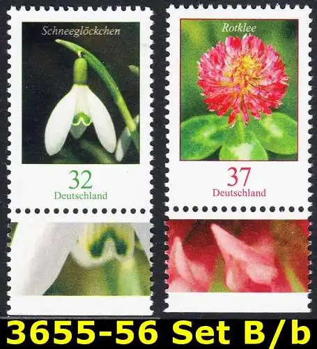 BUND 2022 Michel-# 3655-3656 postfrisch SATZ(2) EINZELMARKEN RÄNDER unten (b)