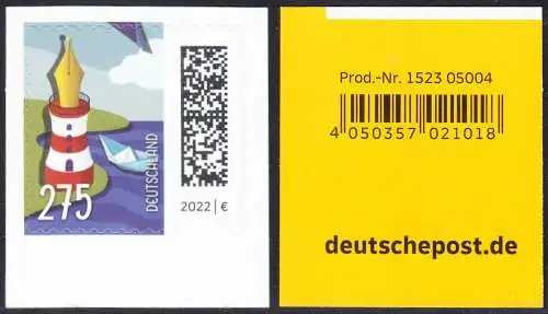 BUND 2022 Michel-# 3668 postfrisch EINZELMARKE MH (EAN/a1)