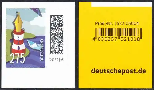 BUND 2022 Michel-# 3668 postfrisch EINZELMARKE MH (EAN/a2)