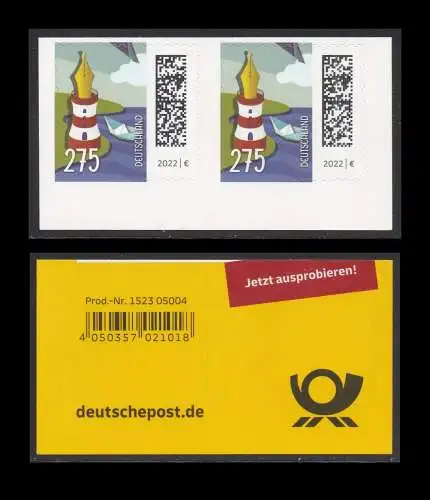 BUND 2022 Michel-# 3668 postfrisch horiz.PAAR MH (EAN)