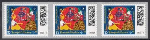 BUND 2022 Michel-# 3669 postfrisch horiz.STRIP(3) coils