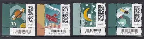 BUND 2022 Michel-# 3670-3673 postfrisch SATZ(4) EINZELMARKEN ECKRÄNDER unten links