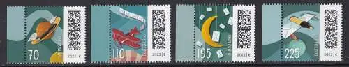 BUND 2022 Michel-# 3670-3673 postfrisch SATZ(4) EINZELMARKEN RÄNDER links (b)