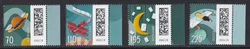 BUND 2022 Michel-# 3670-3673 postfrisch SATZ(4) EINZELMARKEN RÄNDER rechts (a)