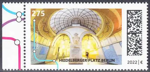BUND 2022 Michel-# 3674 postfrisch EINZELMARKE RAND links (b)