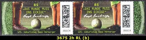 BUND 2022 Michel-# 3675 postfrisch horiz.PAAR RÄNDER rechts/links (b)