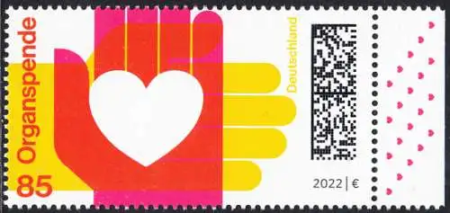 BUND 2022 Michel-# 3693 postfrisch  EINZELMARKE RAND rechts (b)