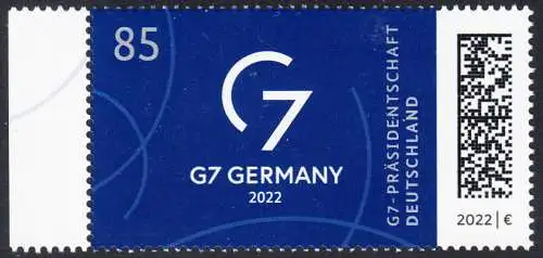 BUND 2022 Michel-# 3694 postfrisch  EINZELMARKE RAND links (a)