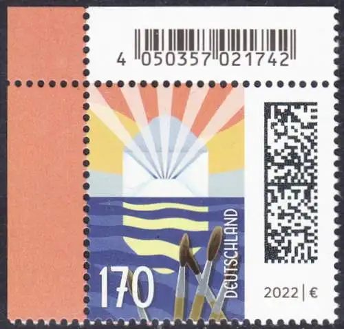 BUND 2022 Michel-# 3695 postfrisch  EINZELMARKE ECKRAND oben links