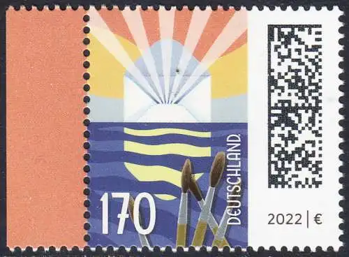 BUND 2022 Michel-# 3695 postfrisch  EINZELMARKE RAND links (a)