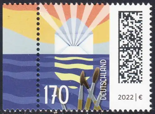 BUND 2022 Michel-# 3695 postfrisch  EINZELMARKE RAND links (b)