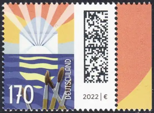 BUND 2022 Michel-# 3695 postfrisch  EINZELMARKE RAND rechts (a)