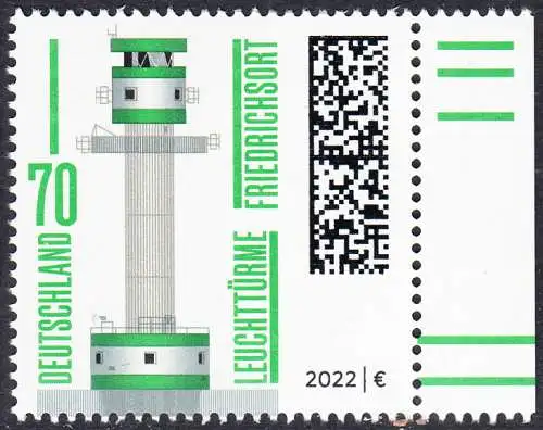 BUND 2022 Michel-# 3696 postfrisch  EINZELMARKE RAND rechts