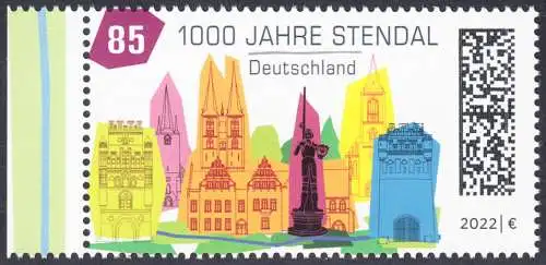 BUND 2022 Michel-# 3698 postfrisch EINZELMARKE RAND links (a)