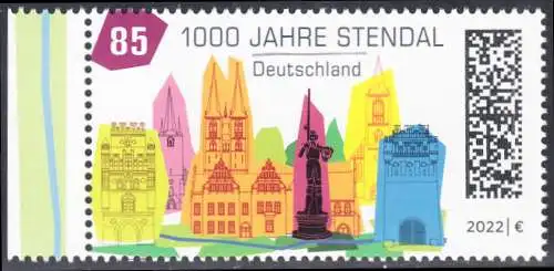BUND 2022 Michel-# 3698 postfrisch EINZELMARKE RAND links (b)