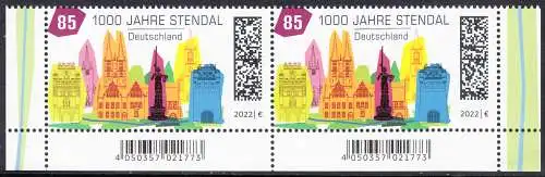 BUND 2022 Michel-# 3698 postfrisch horiz.PAAR ECKRÄNDER unten rechts/links  